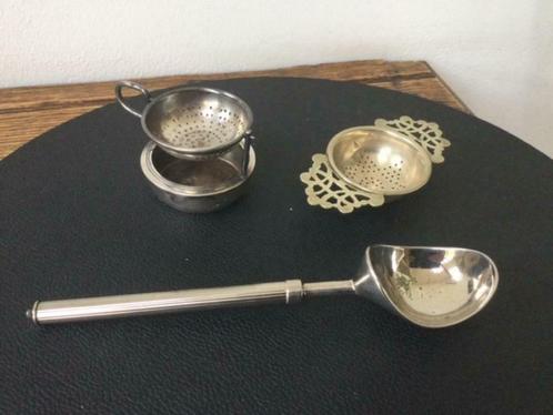 Kavel van 3 zilveren metalen voorwerpen, Antiek en Kunst, Curiosa en Brocante, Ophalen of Verzenden