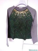 grijs-groene sweater "LIU JO"  m/164., Kinderen en Baby's, Kinderkleding | Maat 104, Trui of Vest, Gebruikt