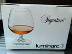 4 Cognac glazen Luminarc Signature (B: 8cm * H: 11cm), Zo goed als nieuw, Ophalen