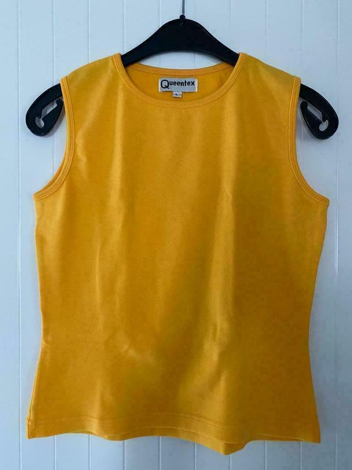 Queentex geel topje, Kleding | Dames, Topjes, Zo goed als nieuw, Maat 42/44 (L), Geel, Zonder mouw, Ophalen of Verzenden