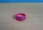 Fuchsia roze Ring met strass-steentjes, Handtassen en Accessoires, Ringen, Ophalen of Verzenden, Roze, Met strass