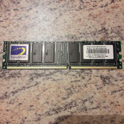 Ram mémoire 256MB, TwinMos, pour Desktop, px : 2€, Informatique & Logiciels, Mémoire RAM, Comme neuf, Desktop, 1 GB ou moins, DDR