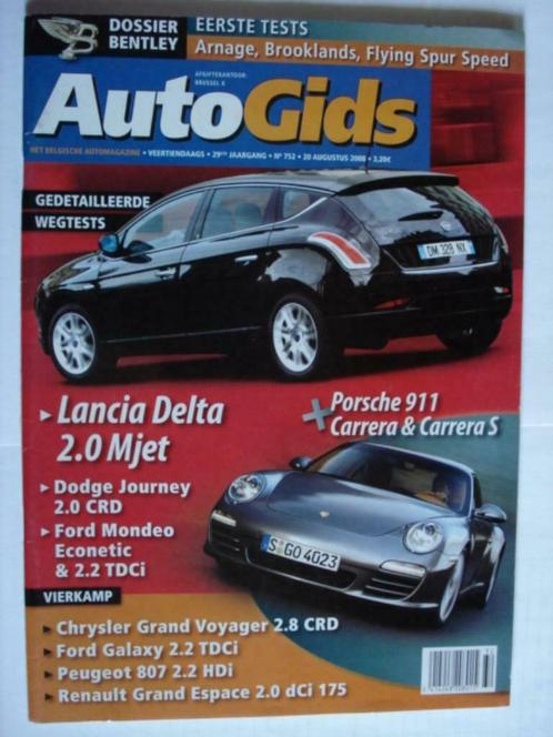 AutoGids 752 Bentley/Lancia Delta/Porsche 911/Dodge Journey, Livres, Autos | Brochures & Magazines, Comme neuf, Général, Envoi