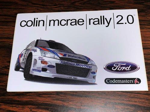 Sticker Rally PC game Colin McRae 2.0 Ford Focus Codemasters, Collections, Autocollants, Comme neuf, Enlèvement ou Envoi