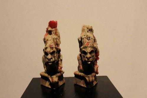 2 plaasteren kandelaars, Antiek en Kunst, Curiosa en Brocante, Ophalen of Verzenden