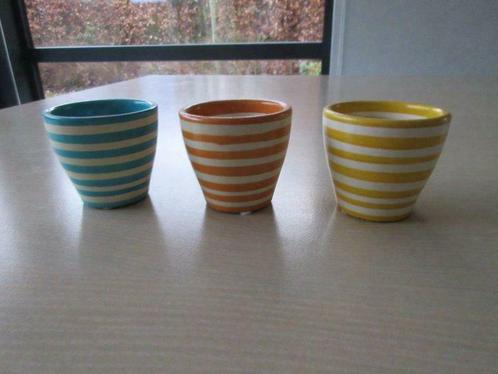 Set van 3 kleurrijke sierbloempotjes, Tuin en Terras, Bloempotten, Gebruikt