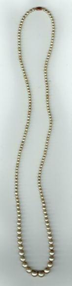 Collier avec perles fantaisie (Bijou 0012), Bijoux, Sacs & Beauté, Colliers, Synthétique, Utilisé, Enlèvement ou Envoi, Blanc