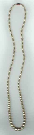 Collier avec perles fantaisie (Bijou 0012), Bijoux, Sacs & Beauté, Colliers, Synthétique, Utilisé, Enlèvement ou Envoi, Blanc