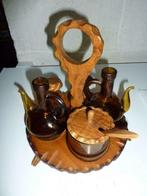 présentoir en bois pour huile vinaigre sel poivre et sauce, Enlèvement, Comme neuf