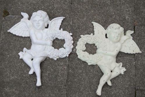 Deux anges et angelots en fonte patinée à suspendre, Jardin & Terrasse, Statues de jardin, Neuf, Ange, Autres matériaux, Enlèvement ou Envoi