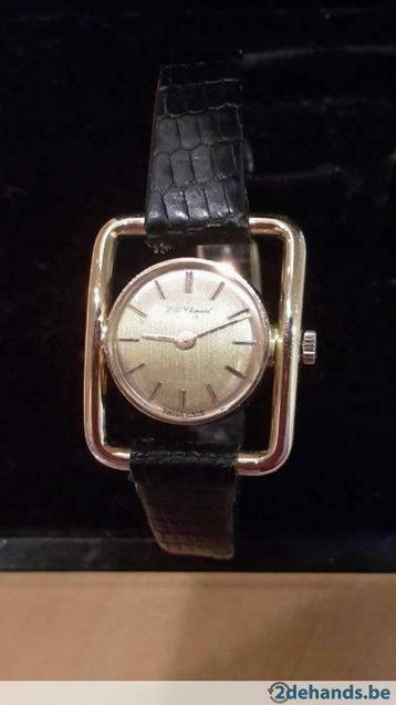 Vintage 18 karaat gouden Chopard  dameshorloge kroko 1969, Autres marques, Or, Enlèvement, Utilisé