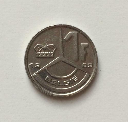 1 Belgische frank (1989), Timbres & Monnaies, Monnaies | Belgique, Monnaie en vrac, Métal, Enlèvement ou Envoi