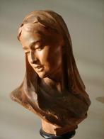 A VAN BEURDEN sr. °1854-1938 antiek terracotta buste portret, Antiek en Kunst, Kunst | Beelden en Houtsnijwerken, Ophalen