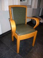 Vintage fauteuil chaise sixties déco bois et skay, Enlèvement