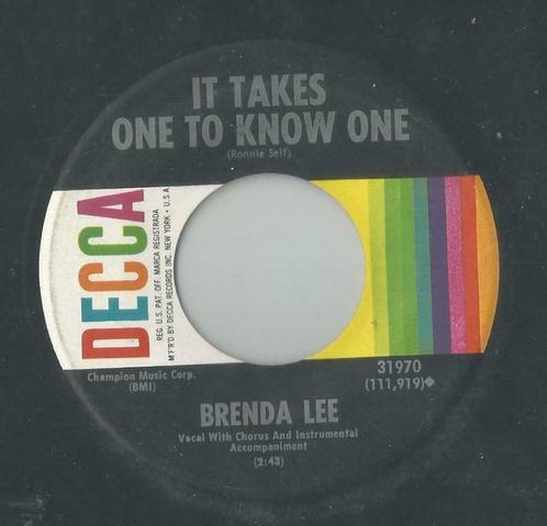 Brenda Lee – It takes one to know one – Single, CD & DVD, Vinyles Singles, Single, Pop, 7 pouces, Enlèvement ou Envoi