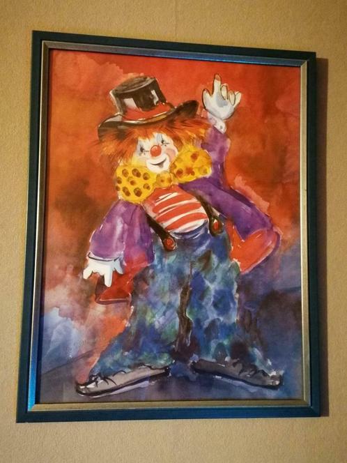 Clown getekend UTE.S Mertens, Antiek en Kunst, Kunst | Schilderijen | Klassiek, Ophalen of Verzenden