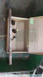 3 deurknoppen, schuifglazen en houtsnijwerk antieke kast, Ophalen of Verzenden, Gebruikt