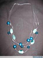 collier avec pierres bleues et perles, Bijoux, Sacs & Beauté, Colliers, Réglable, Synthétique, Bleu, Enlèvement ou Envoi