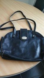 grote leren handtas met schouderband H: 33x40 cm, Ophalen of Verzenden, Gebruikt, Zwart, Schoudertasje