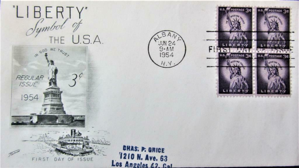 FDC - U.S.A.- KUNST- HET VRIJHEIDSBEELD, Ophalen of Verzenden, Gestempeld, Overige thema's