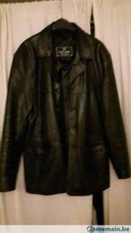 Veste en cuir mi longue taille L, Enlèvement ou Envoi, Porté