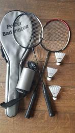 Badmintonset + opberghoes en 3 pluimpjes, Een of twee spelers, Zo goed als nieuw, Ophalen