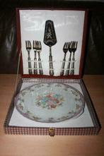 La S. Marco 1 porseleinen gebakschaal, 6 verzilverde gebakvo, Antiek en Kunst, Ophalen of Verzenden