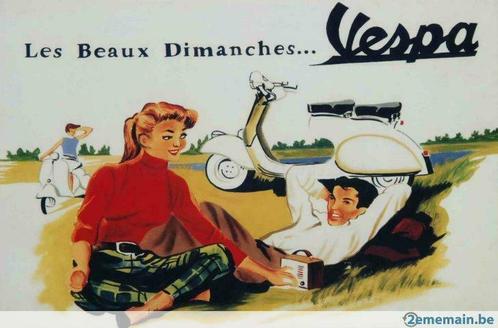 Vespa Retro reclame op lak F231, Antiek en Kunst, Curiosa en Brocante, Ophalen of Verzenden
