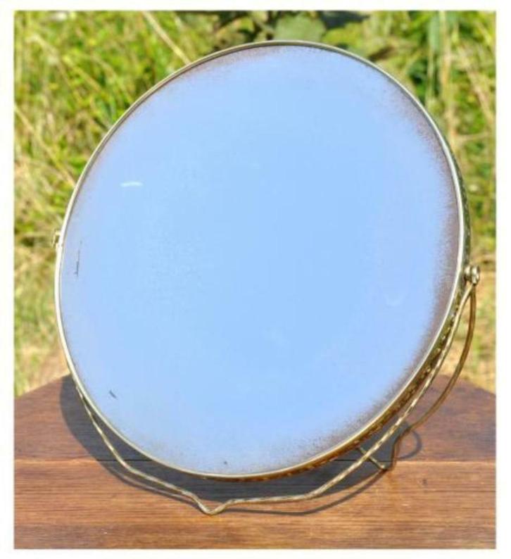ancien miroir double face a poser ou suspendre, Antiquités & Art, Antiquités | Miroirs, Rond, Enlèvement ou Envoi