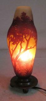 lampe de chevet antique veilleuse avec paysage Daum Nancy, Antiquités & Art, Envoi