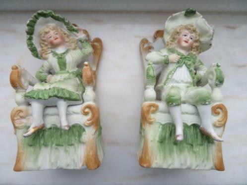 Paire de statuettes en biscuit, Antiek en Kunst, Curiosa en Brocante, Ophalen of Verzenden