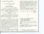 RP Geraert Steyaert oud-strijder/krijgsgevangene 1940-45, Verzamelen, Bidprentjes en Rouwkaarten, Verzenden, Rouwkaart
