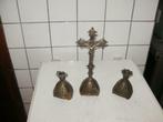 oude kruis met 2 kaarshouders ,meer dan 100 jaar oud ,,2 kaa, Enlèvement ou Envoi, Cuivre