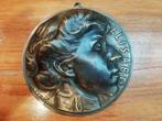 bronzen plaquette koningin Elizabeth, Antiek en Kunst, Antiek | Brons en Koper, Brons, Ophalen