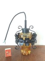 Oranje dik glas gietijzer hanglampje sierlijk hanglamp lief, Ophalen of Verzenden, Glas, Minder dan 50 cm, Gebruikt