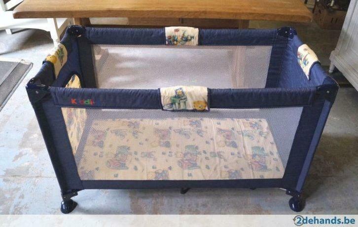 blauw reis-bedje Kiddio 125 x 65 H: 75cm, Kinderen en Baby's, Babywiegjes en Ledikanten, Gebruikt, Ophalen