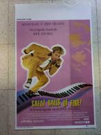 Poster van de film "Great balls of fire" Jerry Lee Lewis, Gebruikt, Ophalen of Verzenden, Rechthoekig Staand, Film en Tv