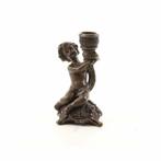 Een bronzen beeld/kandelaar, jongen-kaarshouder-houder, Enlèvement ou Envoi