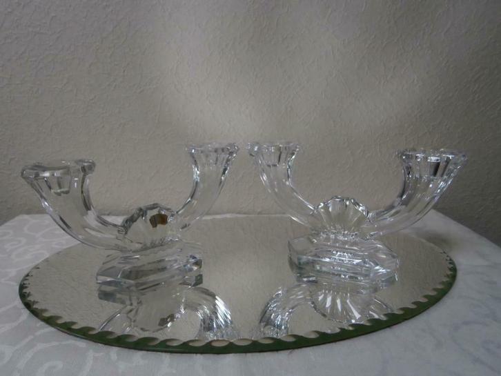 Kristallen kandelaars model "Imperial" (2) - VSL, gesigneerd, Antiek en Kunst, Antiek | Glaswerk en Kristal, Ophalen of Verzenden