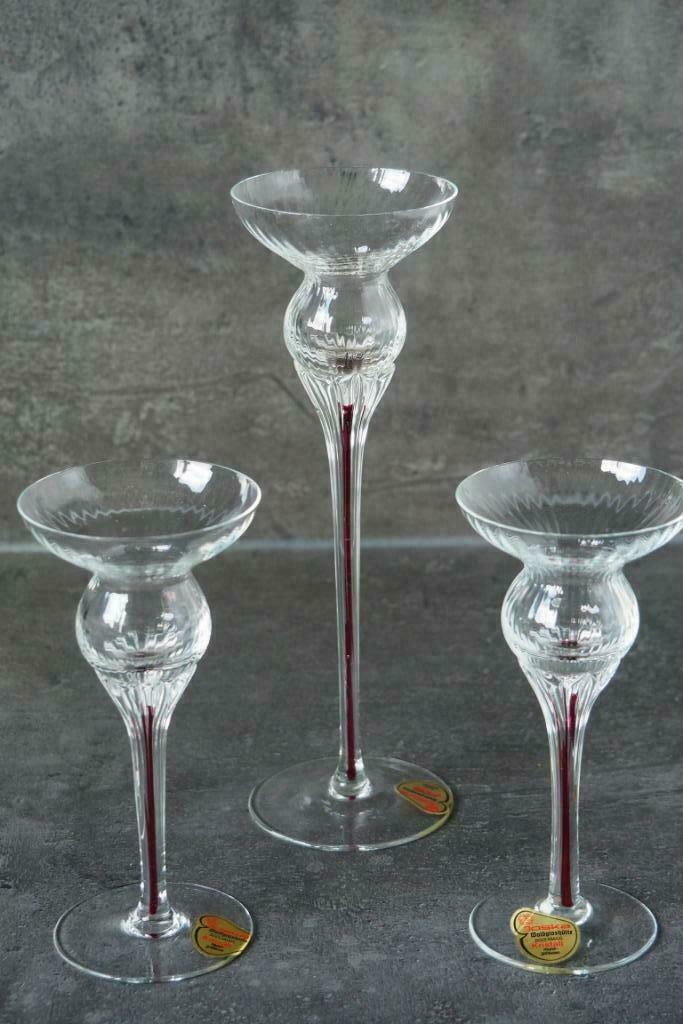 kristallen kaarsenhouders, Antiquités & Art, Antiquités | Verre & Cristal, Enlèvement ou Envoi