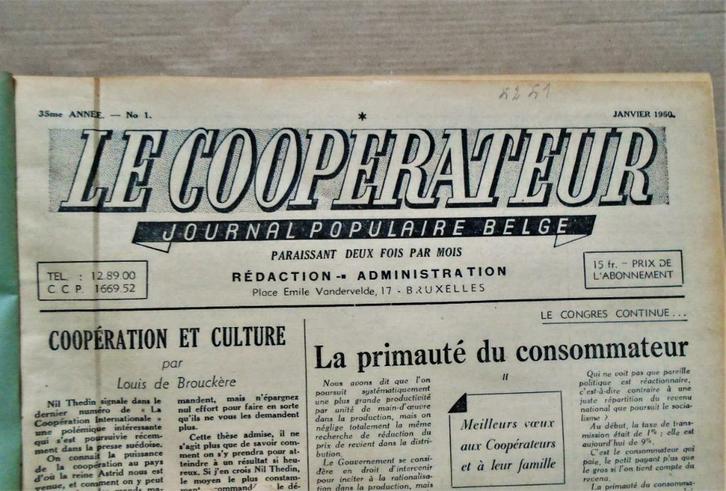 Le Coopérateur, Journal Populaire Belge - 1950 - Complet, Livres, Journaux & Revues, Utilisé, Journal, Enlèvement ou Envoi