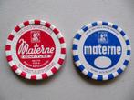 2 Kuifje - TinTin/Materne deksel(s) (rood + blauw) met punt, Ophalen of Verzenden, Kuifje, Zo goed als nieuw, Overige typen