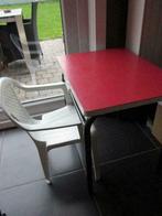 Tafeltje met lade rode formica + gratis stoel, Zo goed als nieuw, Ophalen
