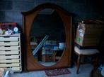 grand miroir oval dans encadrement marqueterie et bois, Ophalen, Gebruikt, 100 tot 150 cm, 100 tot 125 cm