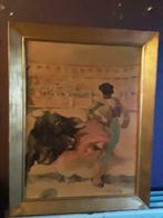 Ancienne Affiche Entoilée de Antonio Caesro 95/75cm, Publicité, Avec cadre, Utilisé, Affiche ou Poster pour porte ou plus grand