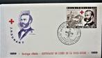 FDC BELGIË- ROOD KRUIS- HENRY DUNANT., Ophalen of Verzenden, Gestempeld, Overige thema's
