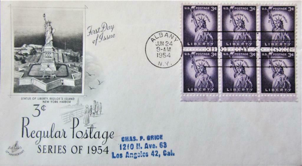 FDC - U.S.A.- KUNST- HET VRIJHEIDSBEELD, Ophalen of Verzenden, Gestempeld, Overige thema's