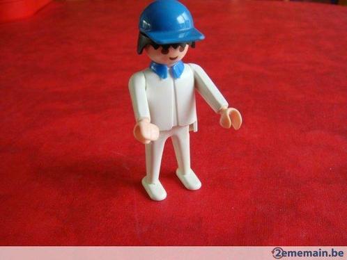 Figurine. Marque: "Playmobil". Blanc /bleu. Vintage. N° 2., Collections, Collections Autre, Utilisé, Envoi