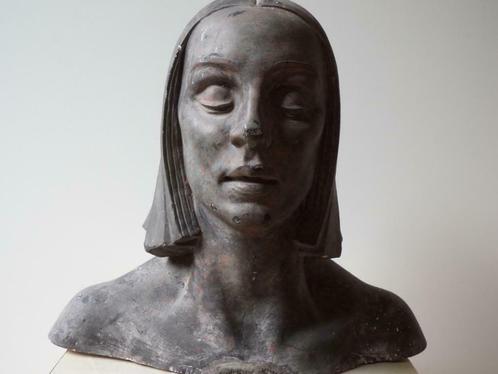 Bernard CALLIE °1880-1954 Art Deco gips model vrouwenhoofd, Antiek en Kunst, Kunst | Beelden en Houtsnijwerken, Ophalen