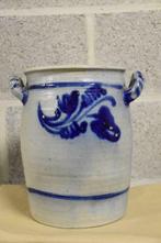Pot en grès avec décoration bleue en céramique, Ophalen